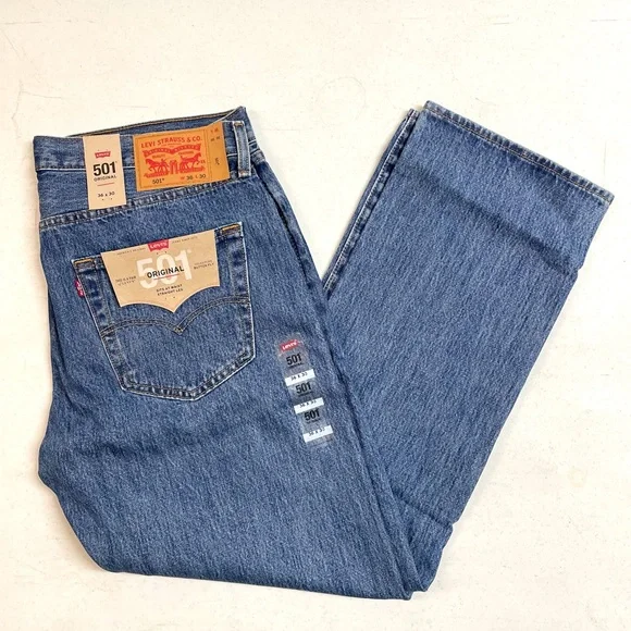 New Levis 501 Denim Jeans Button Fly Size Men's 36x30 NEW W TAGS - Picture 3 of 4